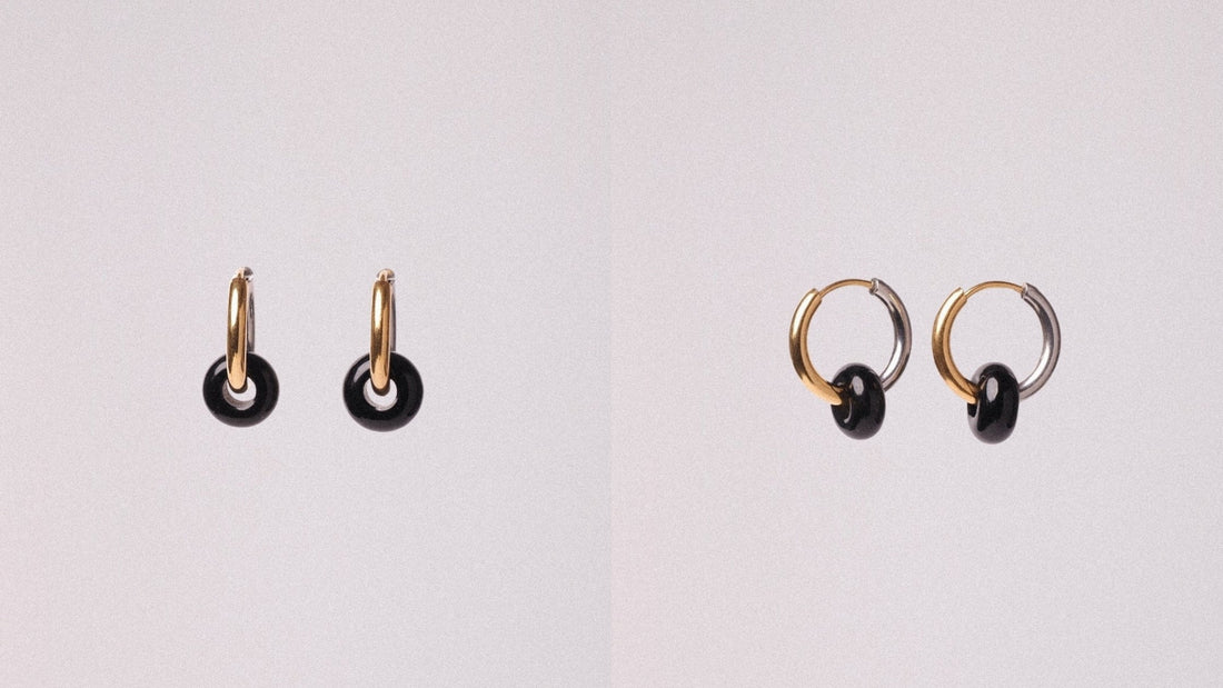 Pendientes de piedras naturales: con ágata negra