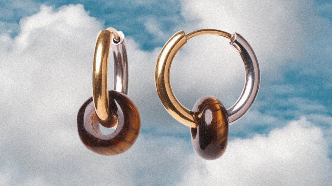 Pendientes de piedras naturales: con ojo de tigre