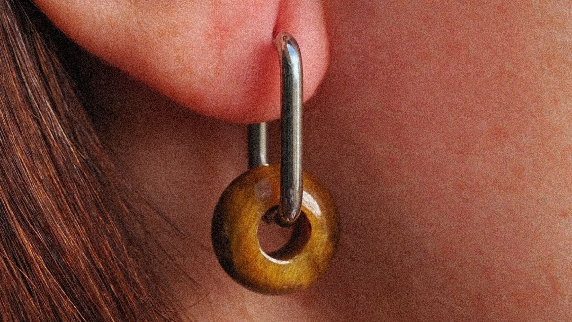 Pendientes de piedras naturales: con piedra de ojo de tigre