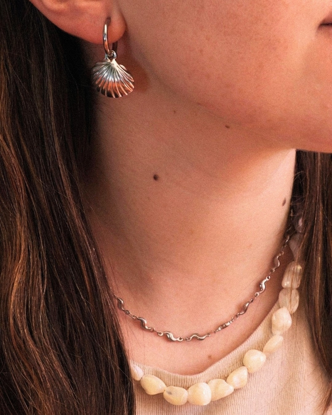 Pendientes Concha Acero Inoxidable