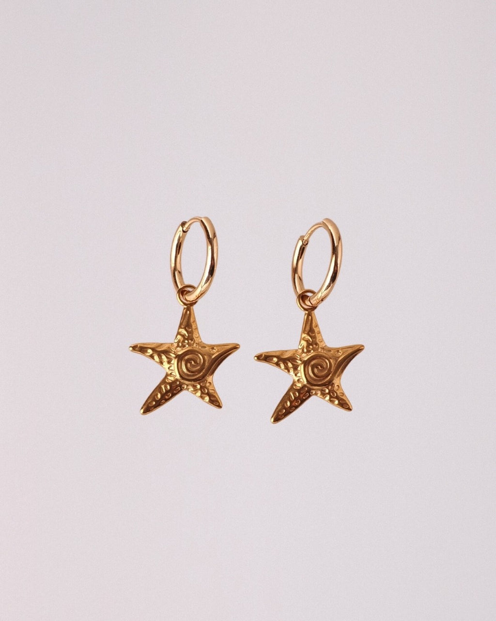 Pendientes Estrella de Mar Acero Inoxidable Dorado