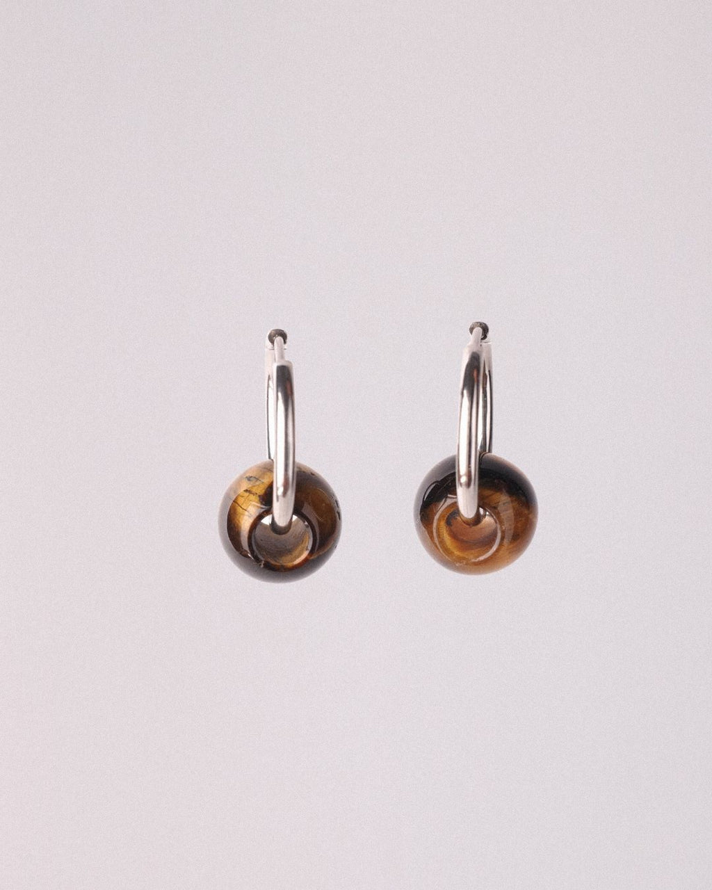 Pendientes Órbita Plus Acero Inoxidable Ojo de Tigre