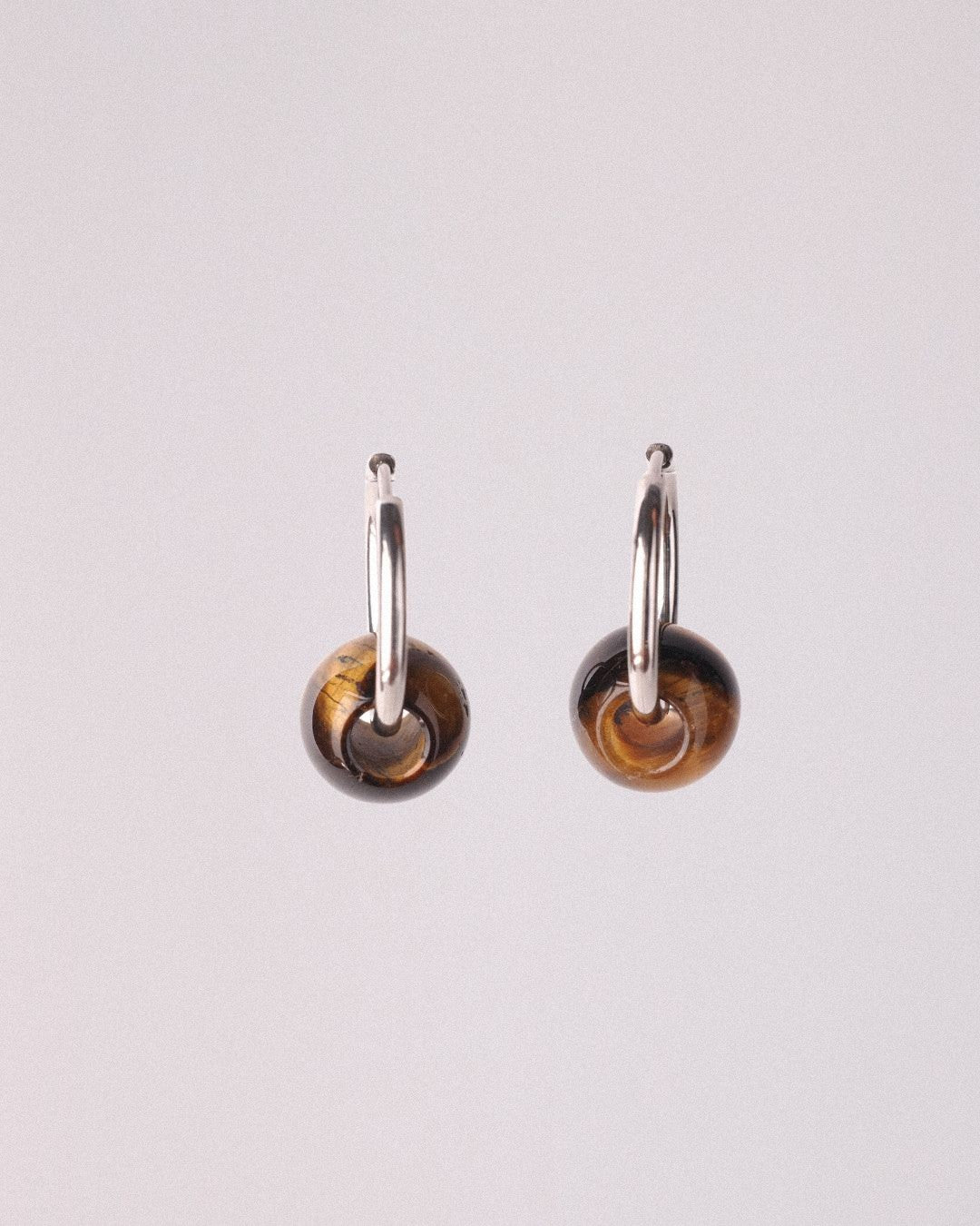 Pendientes Órbita Plus Acero Inoxidable Ojo de Tigre