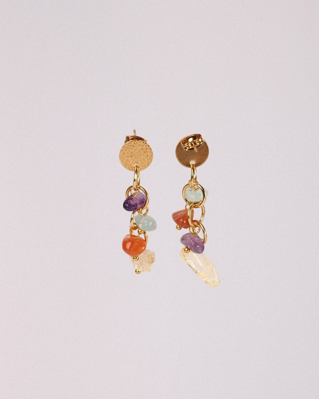 Pendientes Meteorito Acero Inoxidable Dorado