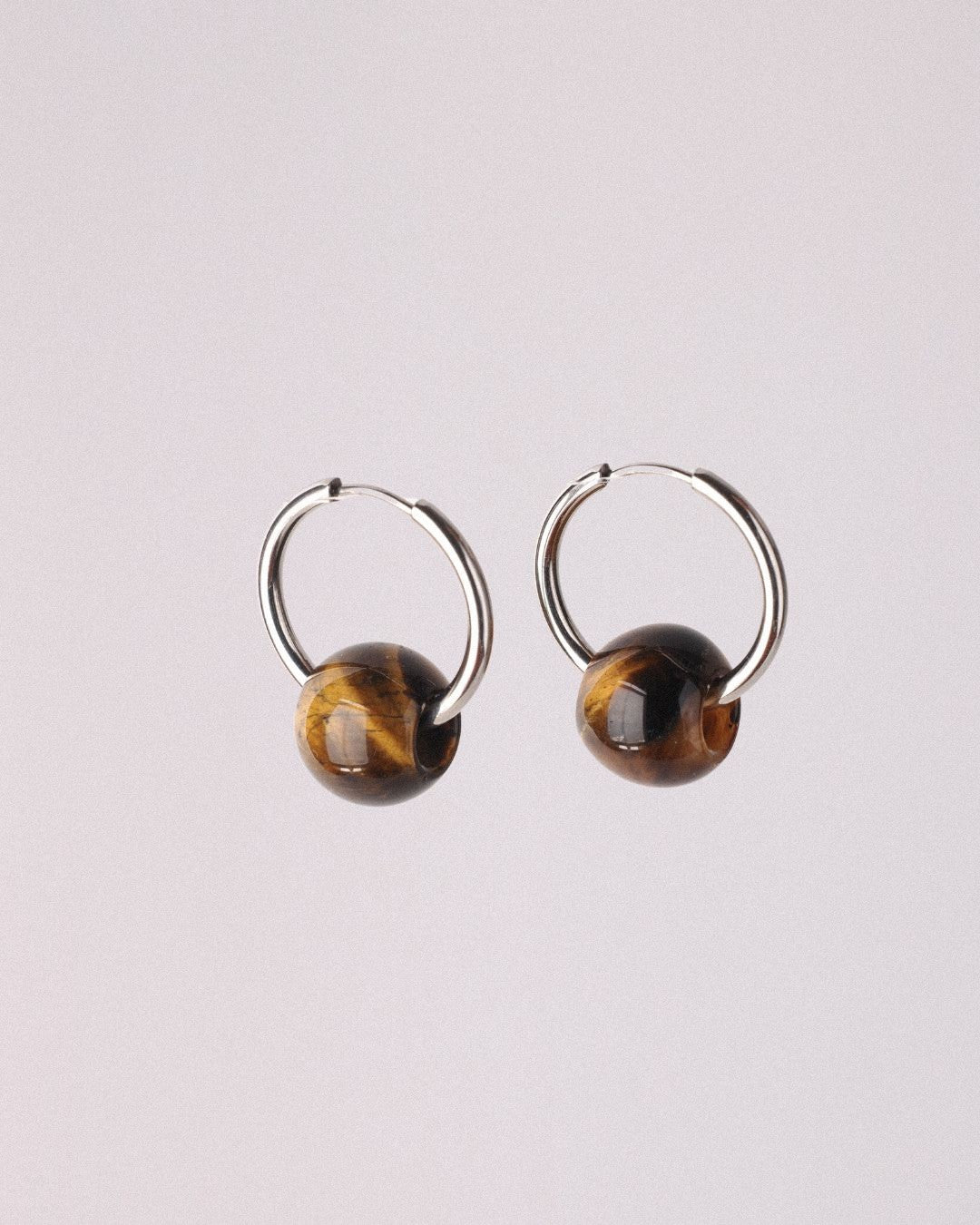 Pendientes Órbita Plus Acero Inoxidable Ojo de Tigre