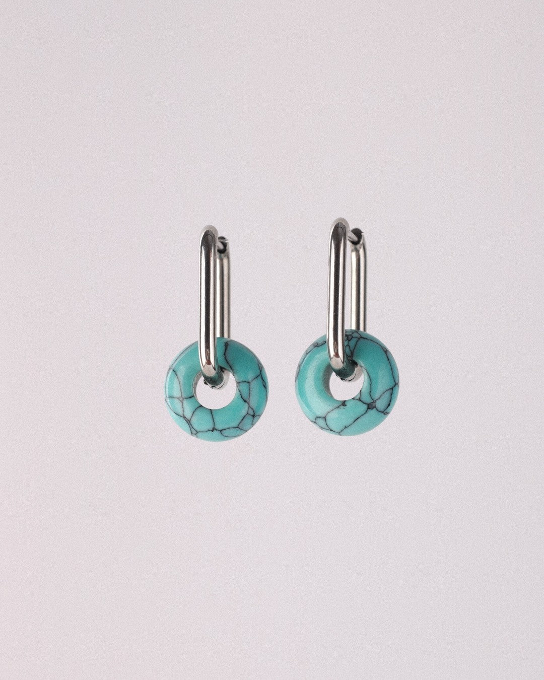 Pendientes Órbita Max Acero Inoxidable Turquesa