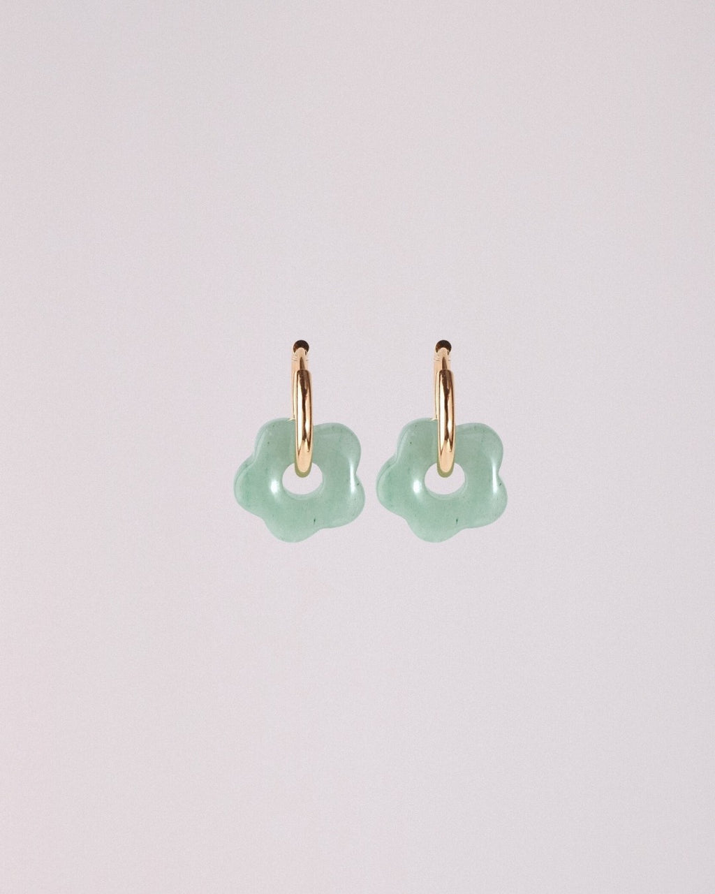 Pendientes Órbita Flor Acero Inoxidable Aventurina