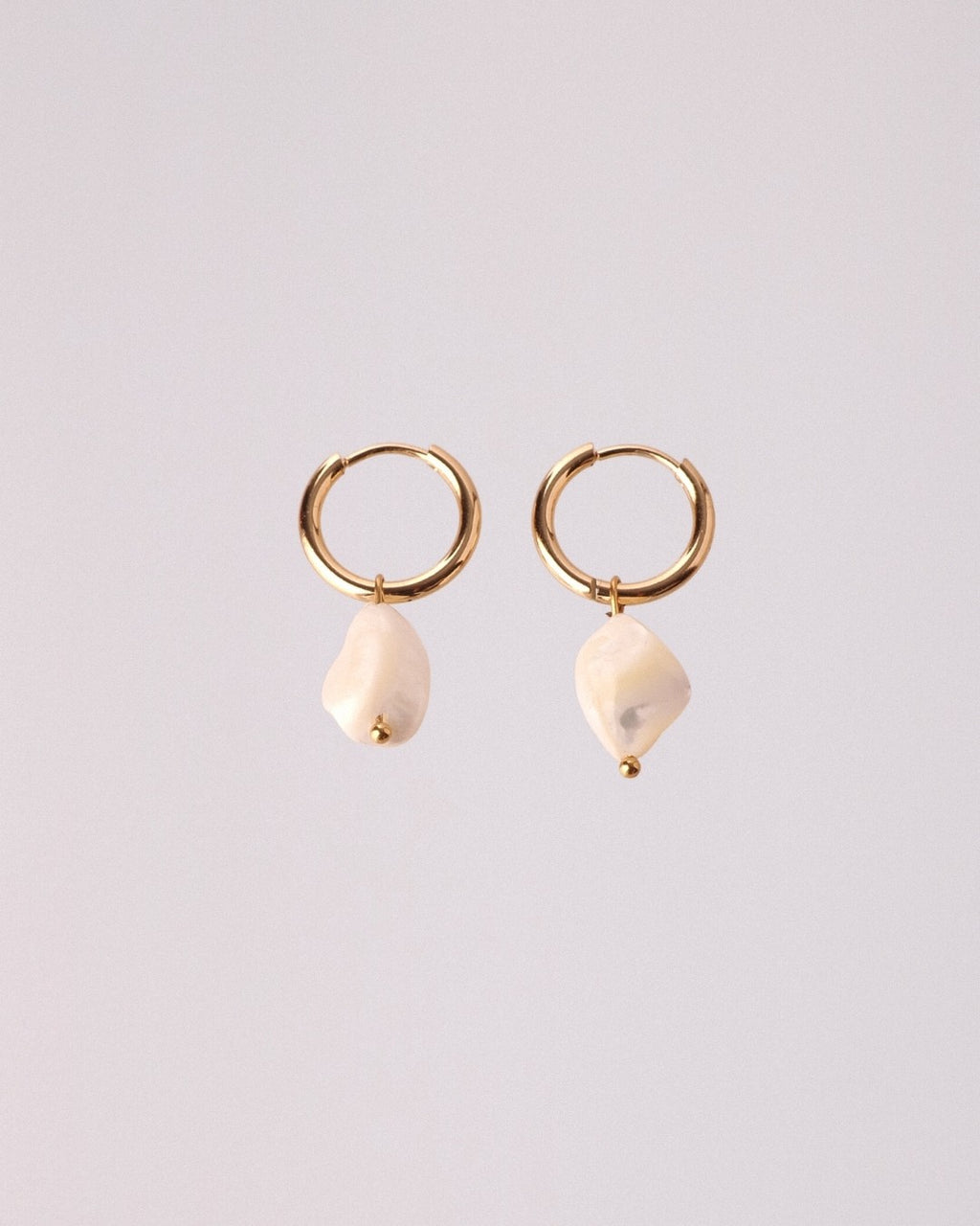 Pendientes Nácar Acero Inoxidable Dorado