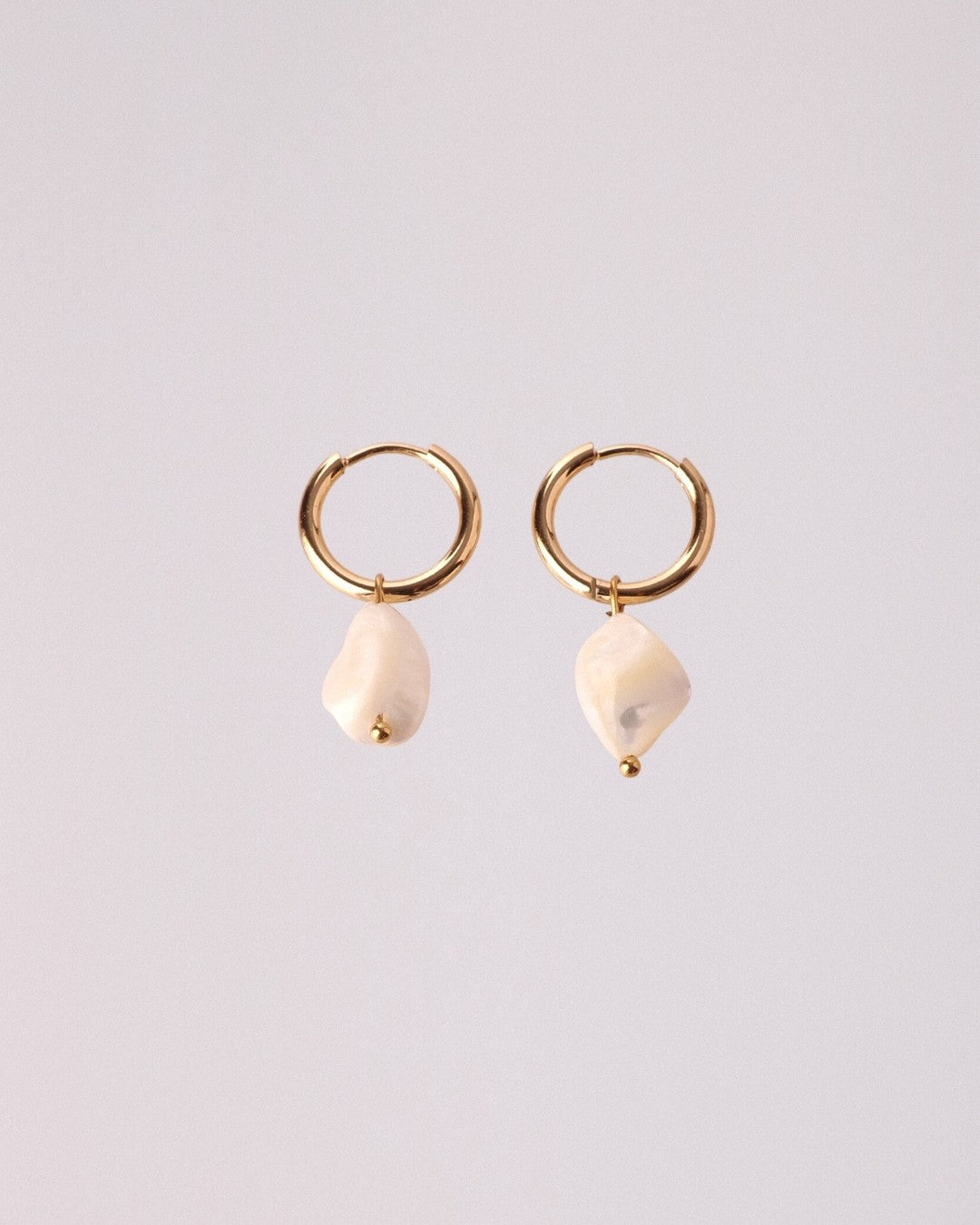 Pendientes Nácar Acero Inoxidable Dorado