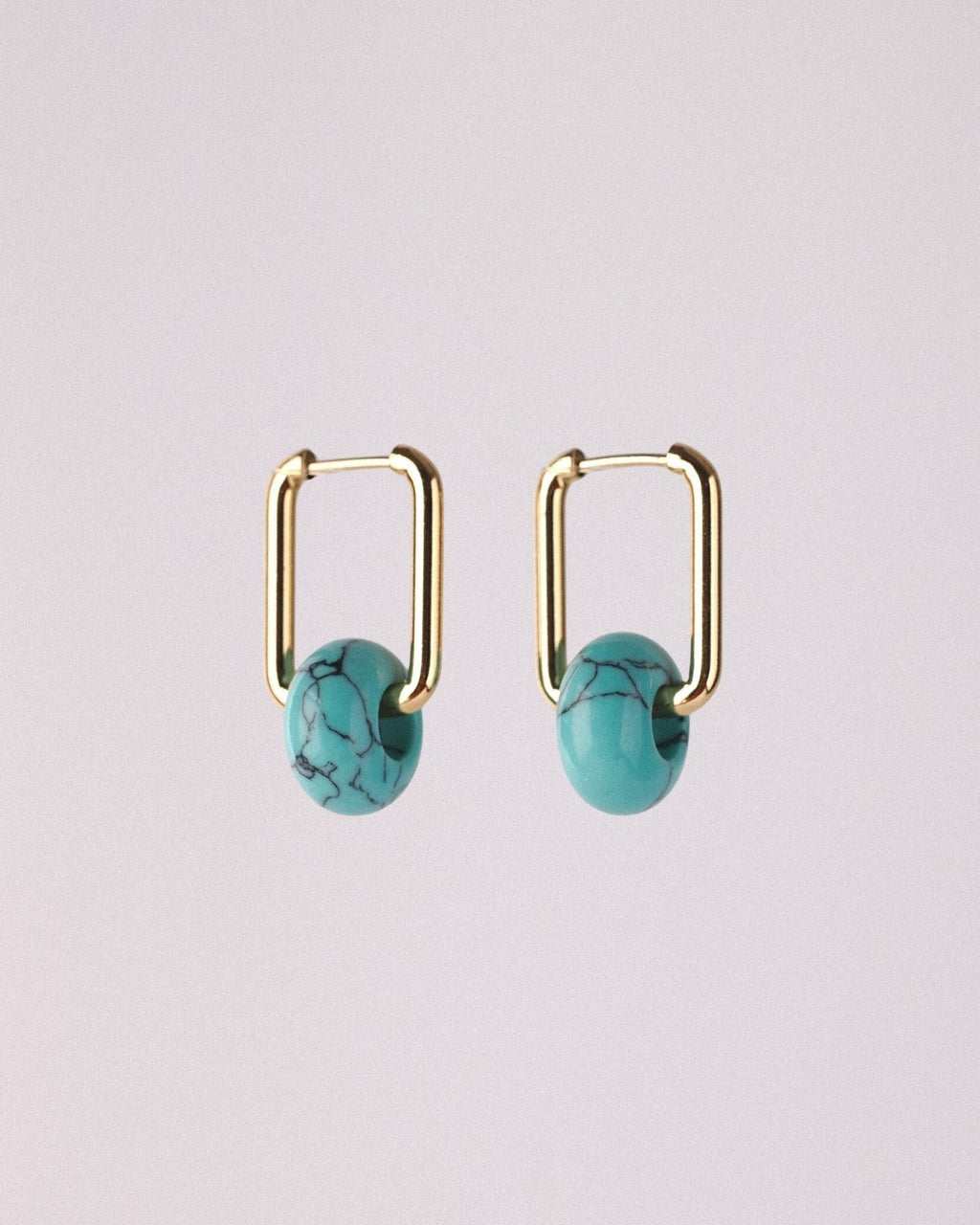 Pendientes Órbita Max Acero Inoxidable Dorado Turquesa