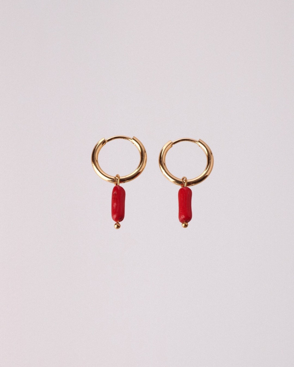 Pendientes Coral Acero Inoxidable Dorado