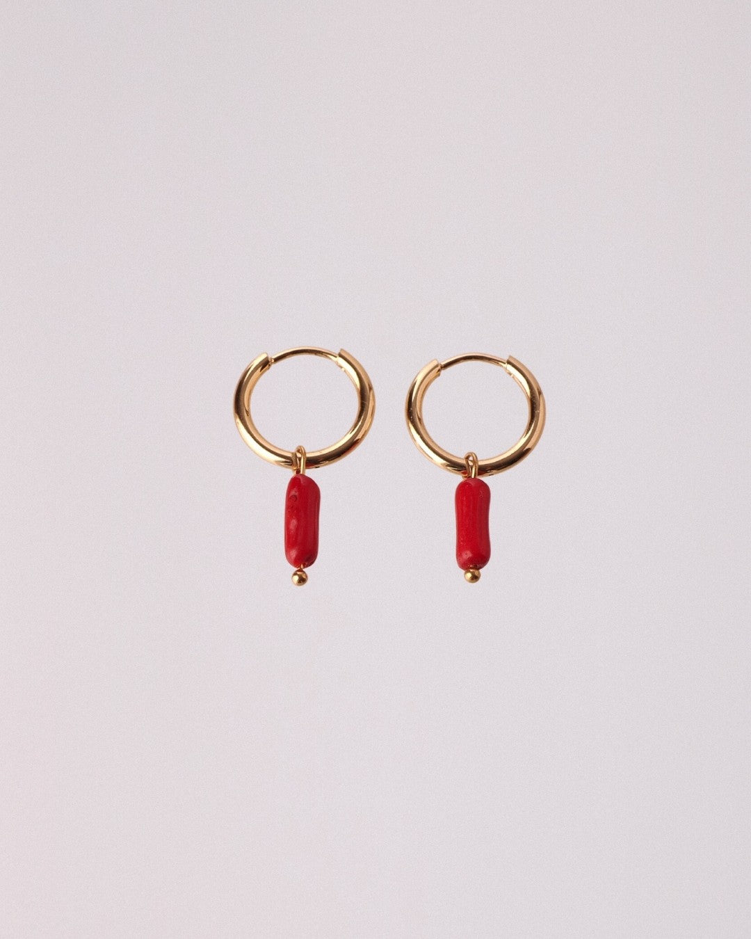 Pendientes Coral Acero Inoxidable Dorado