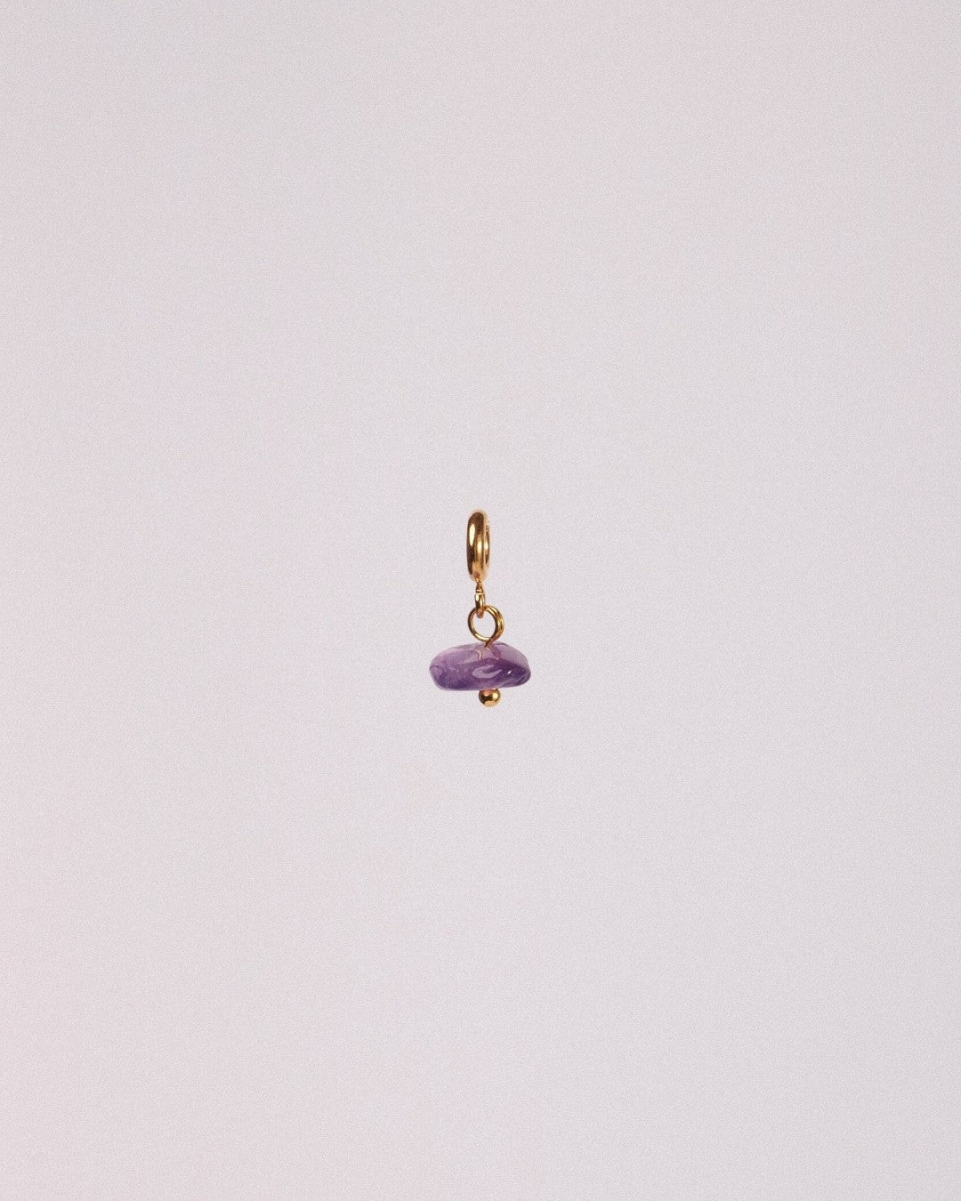 Charm Amatista Mini Acero Inoxidable Dorado