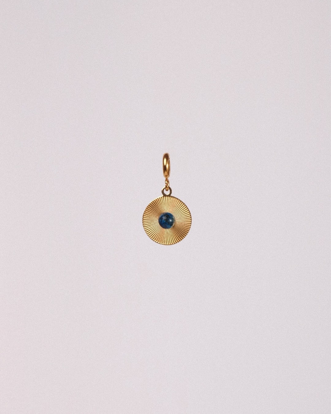 Charm Crazy Acero Inoxidable Dorado Ágata Azul