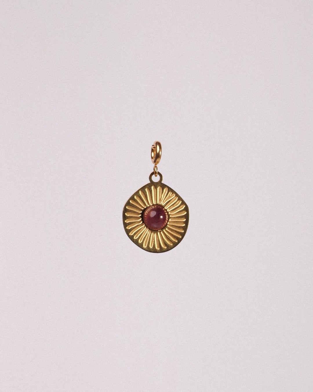 Charm Eco Acero Inoxidable Dorado Amatista