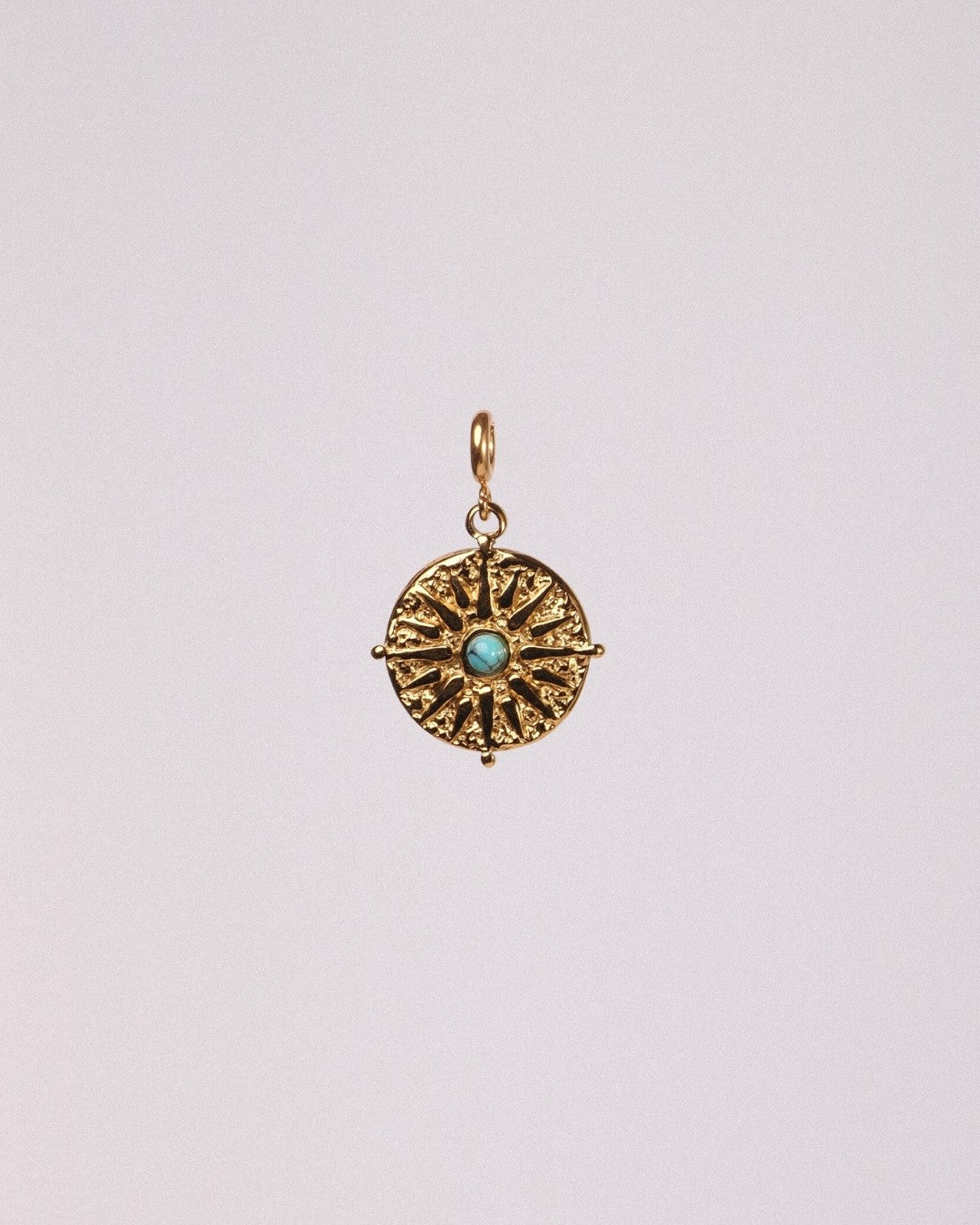Charm Estrella Acero Inoxidable Dorado Turquesa