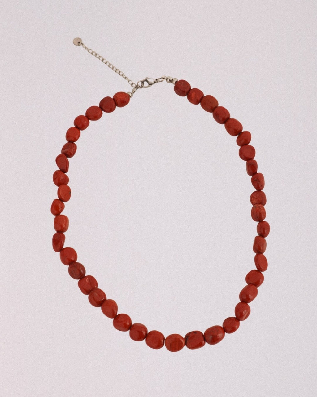 Collar Marte Acero Inoxidable Jaspe Rojo
