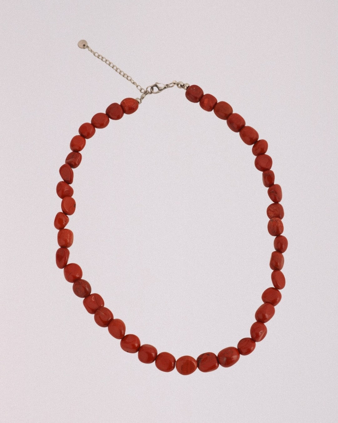 Collar Marte Acero Inoxidable Jaspe Rojo