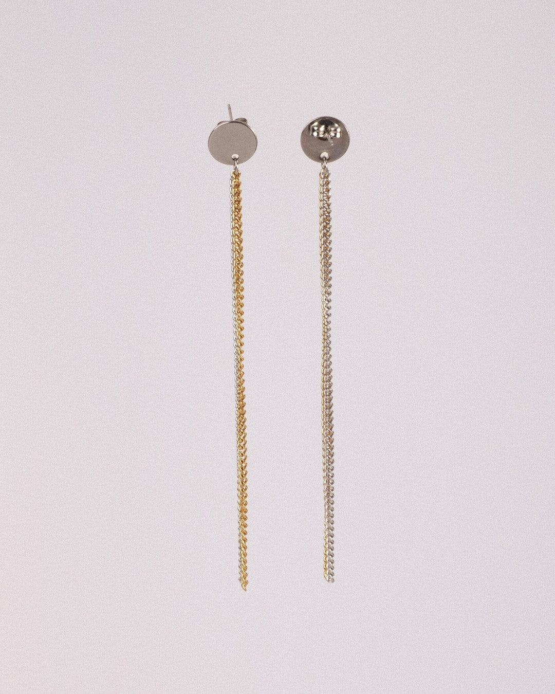 Pendientes Fugaz Acero Inoxidable Bicolor