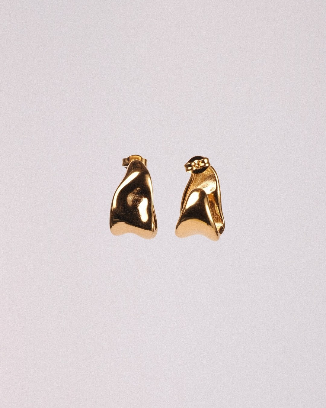 Pendientes Onda Acero Inoxidable Dorado
