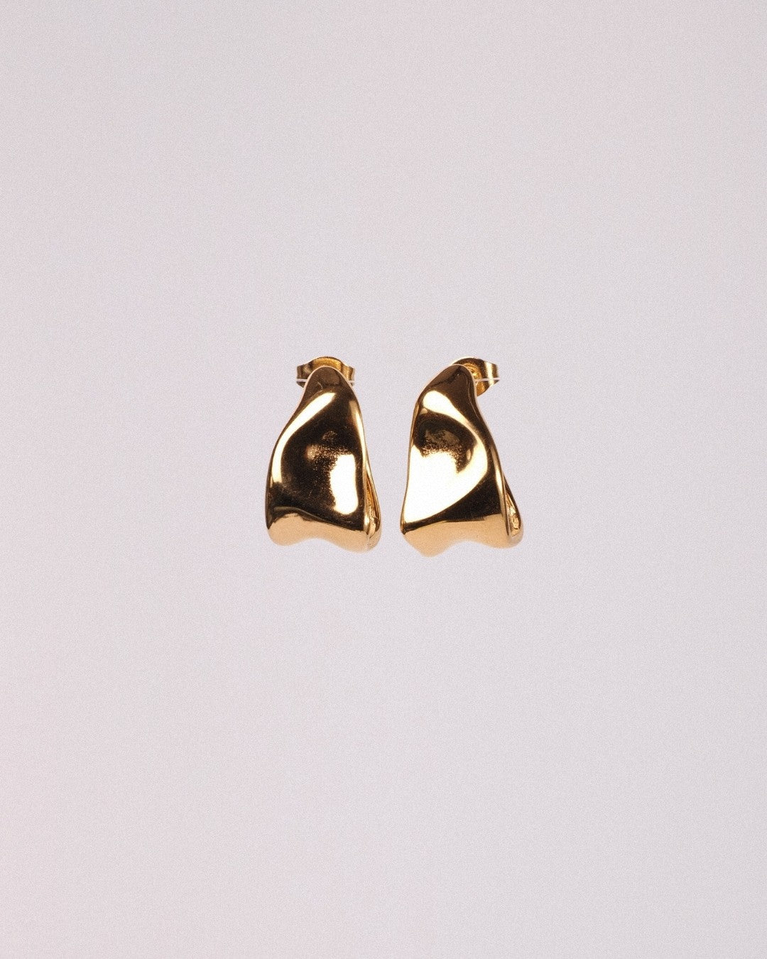 Pendientes Onda Acero Inoxidable Dorado