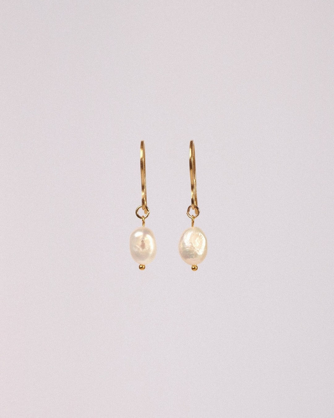 Pendientes Perla Acero Inoxidable Dorado