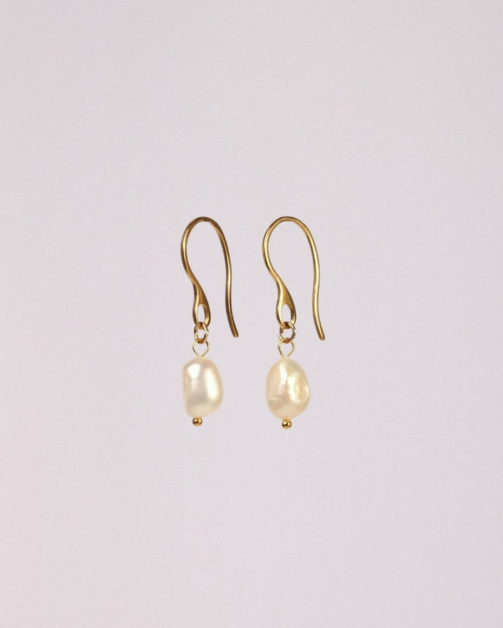 Pendientes Perla Acero Inoxidable Dorado