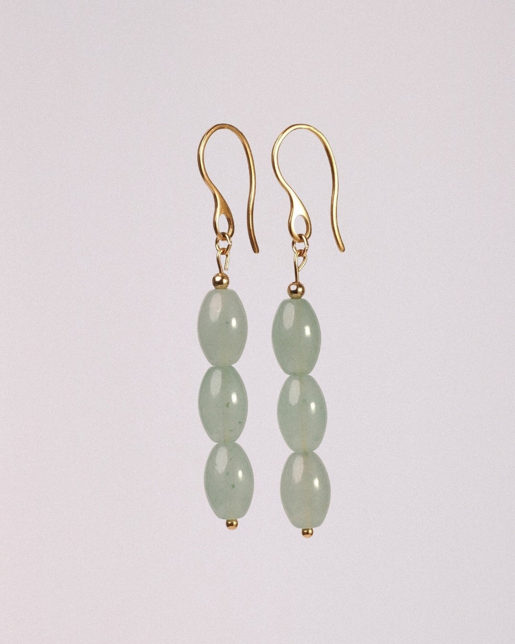 Pendientes Urano Acero Inoxidable Dorado Aventurina