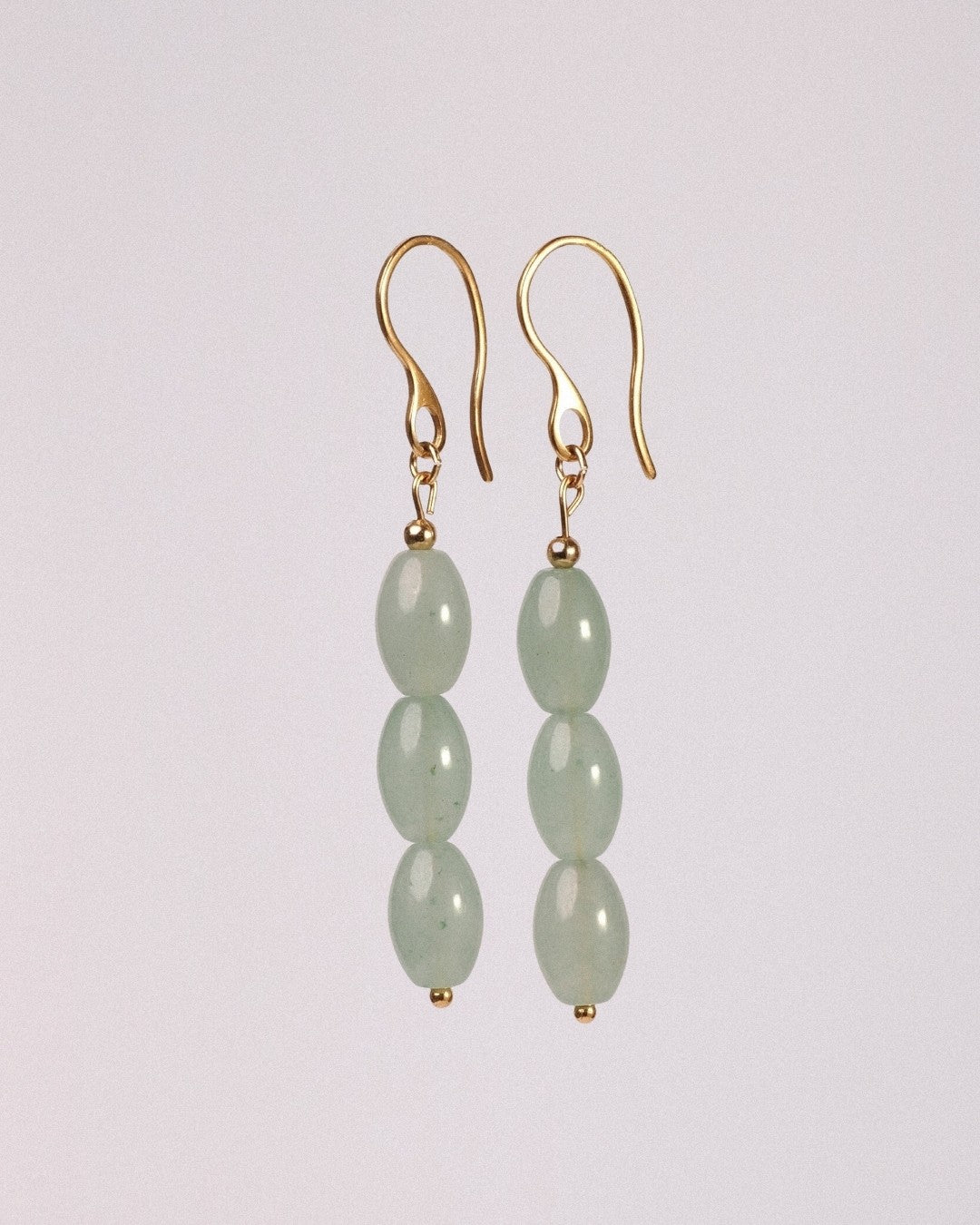 Pendientes Urano Acero Inoxidable Dorado Aventurina