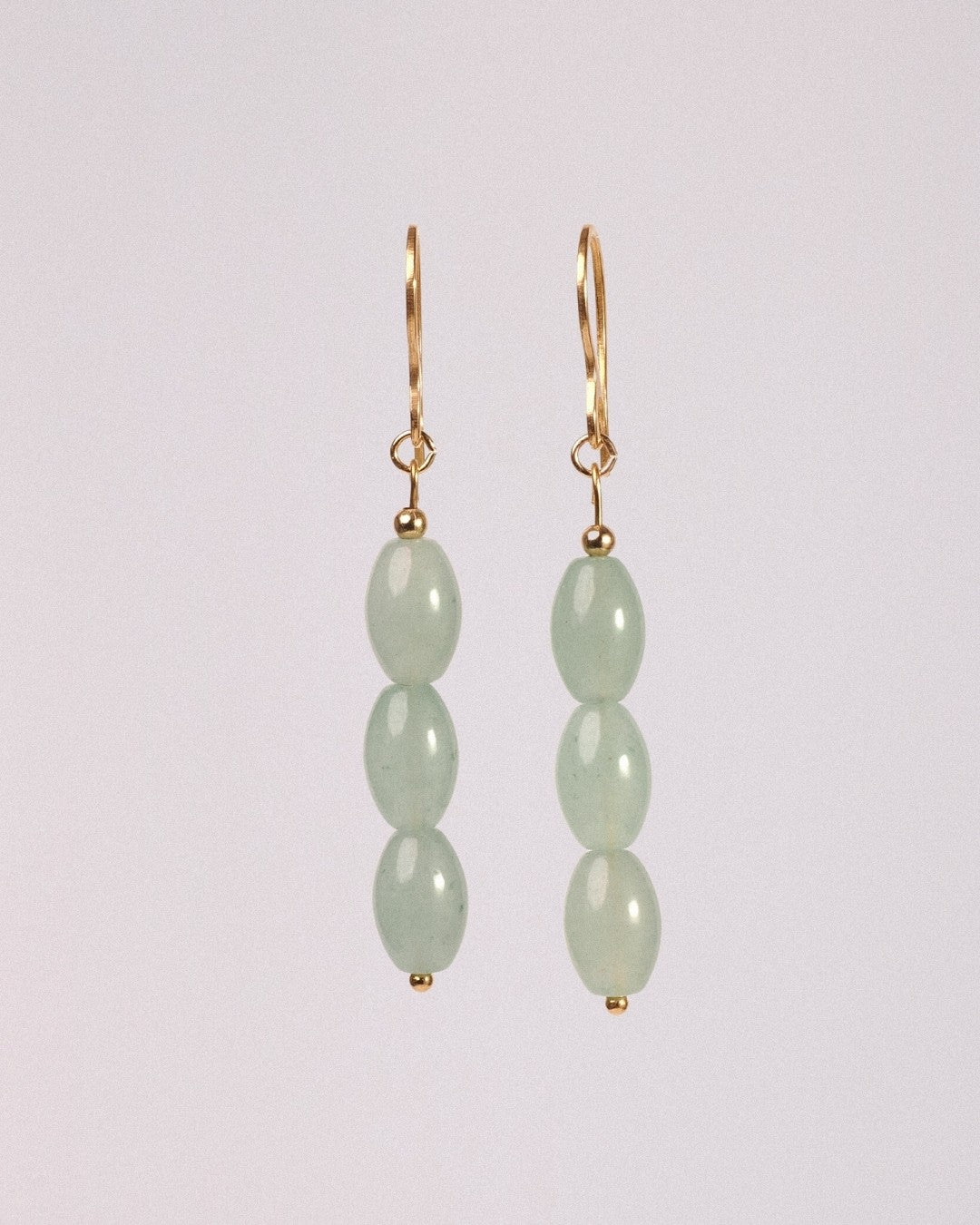 Pendientes Urano Acero Inoxidable Dorado Aventurina