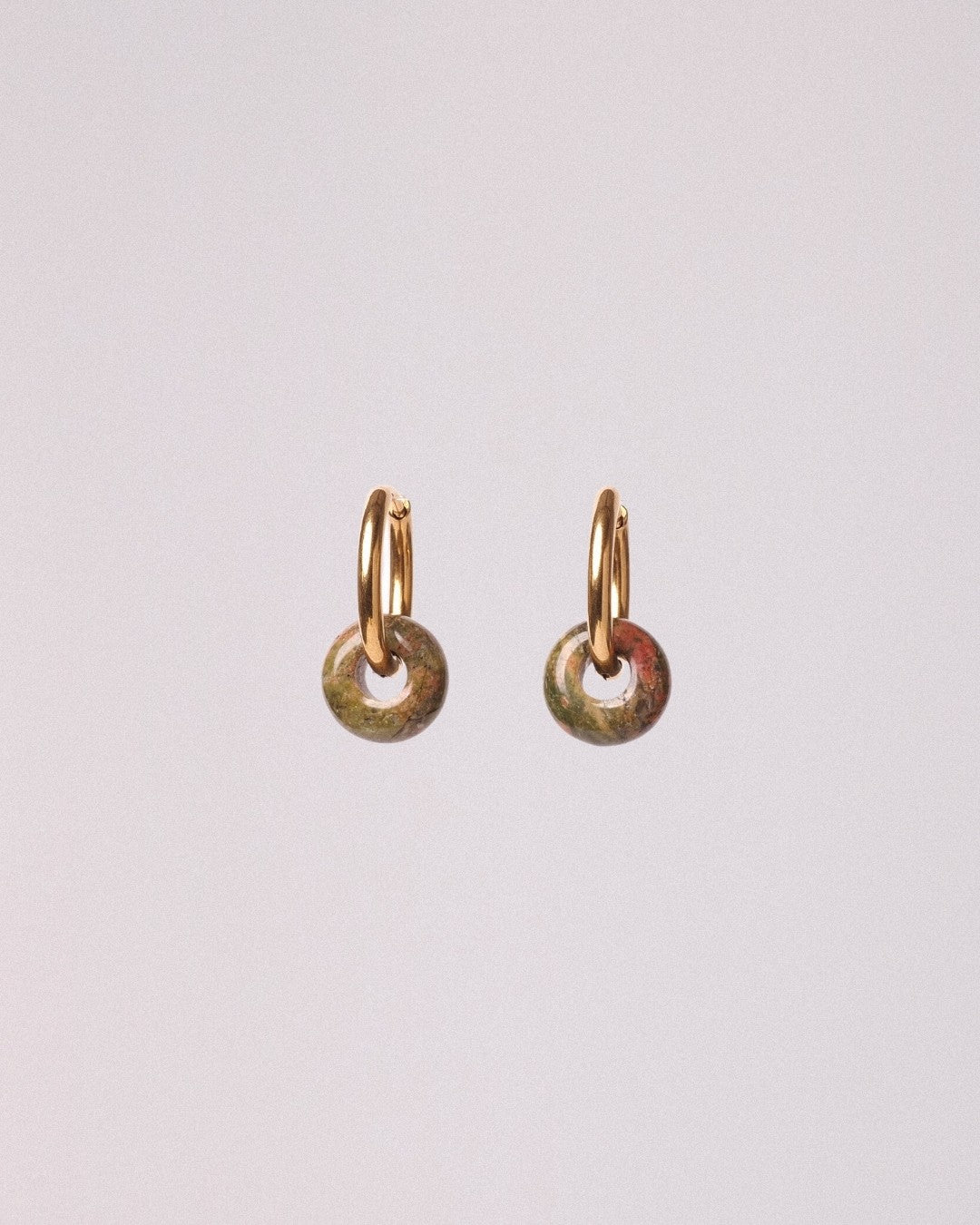 Pendientes Órbita Acero Inoxidable Dorado Unakita