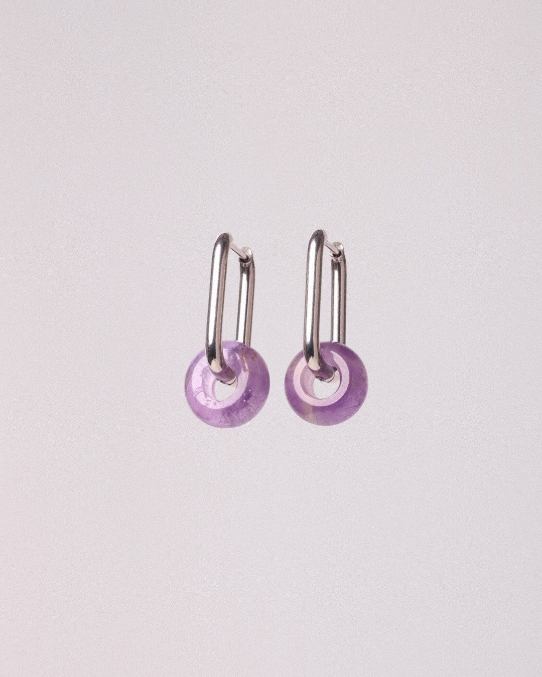 Pendientes Órbita Max Acero Inoxidable Amatista