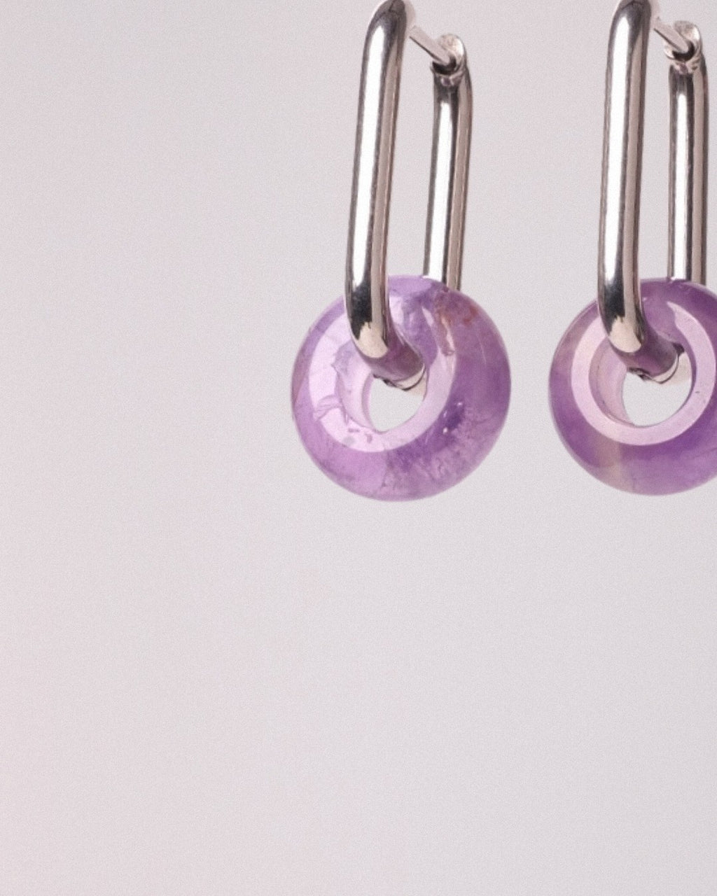 Pendientes Órbita Max Acero Inoxidable Amatista