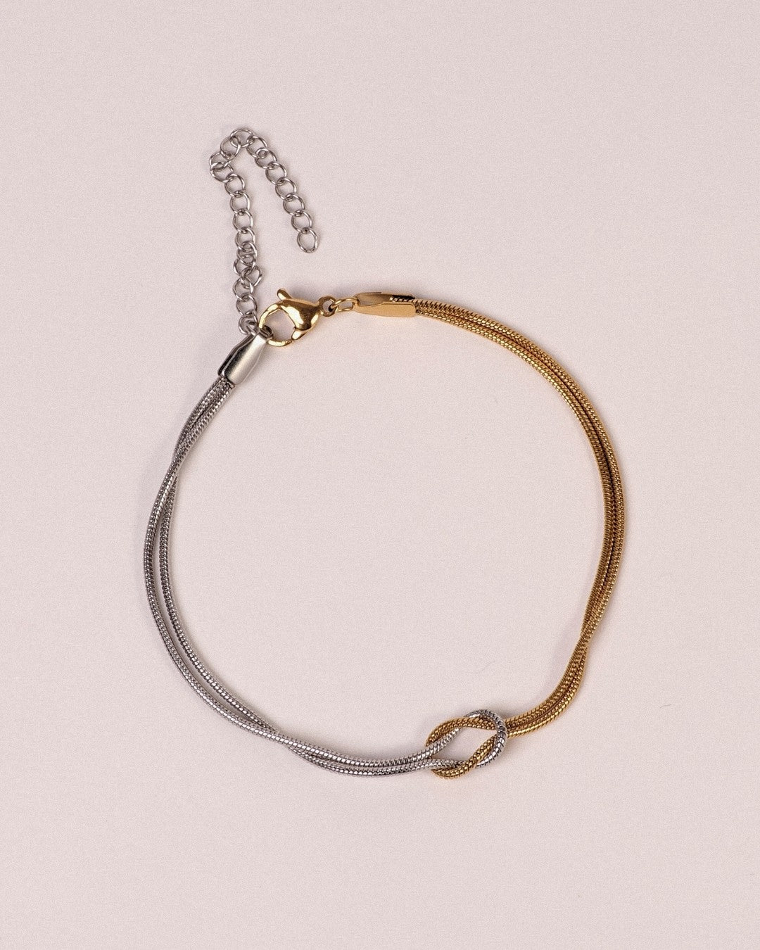 Pulsera Nudo Acero Inoxidable Bicolor