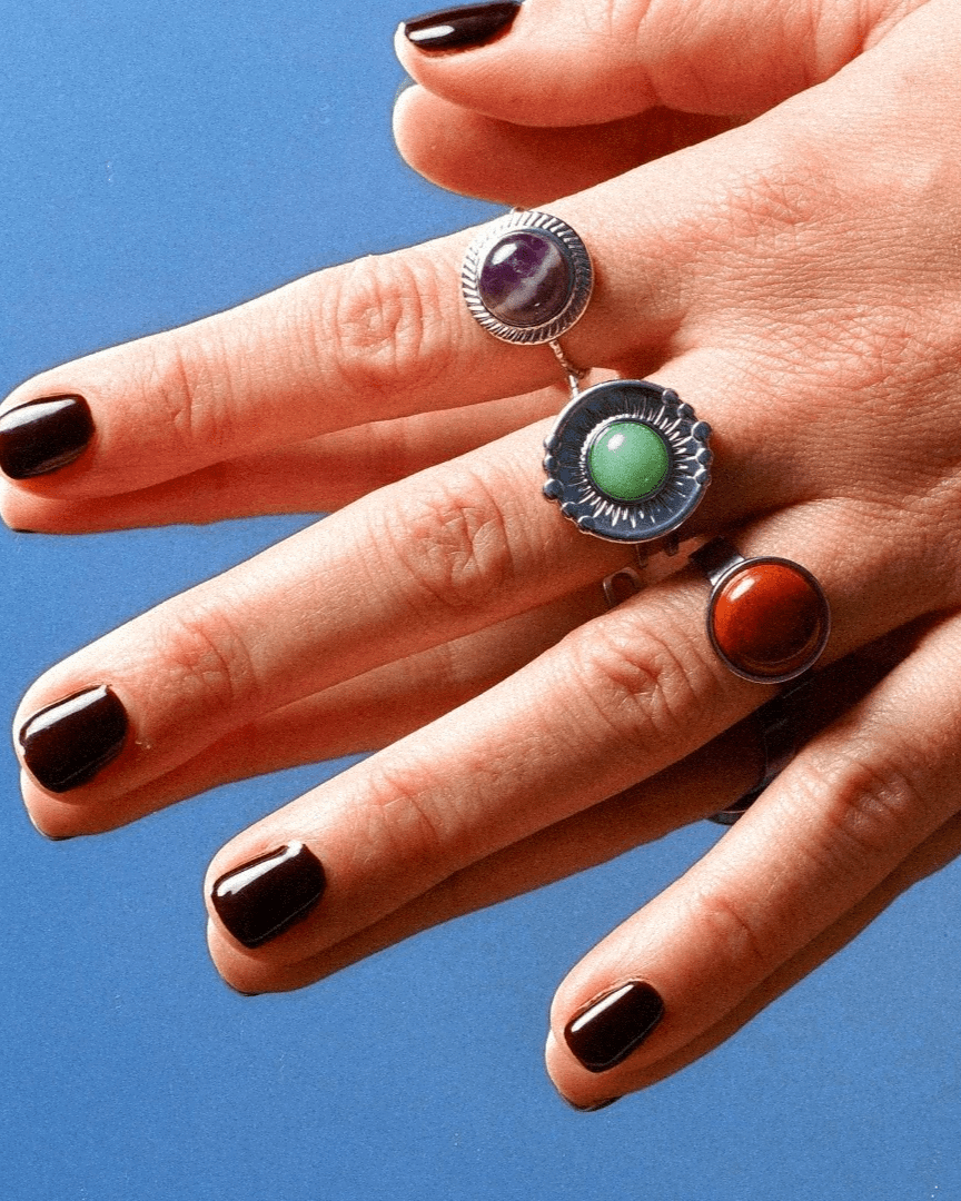 Anillo Astro Acero Inoxidable Amatista - Positive Jewels