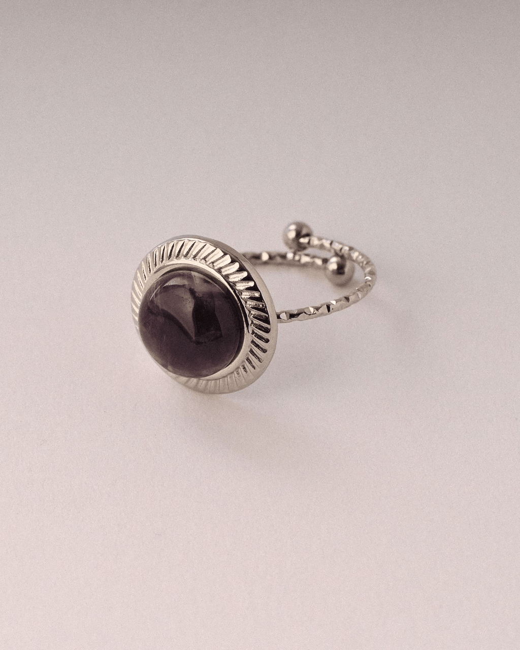 Anillo Astro Acero Inoxidable Amatista - Positive Jewels