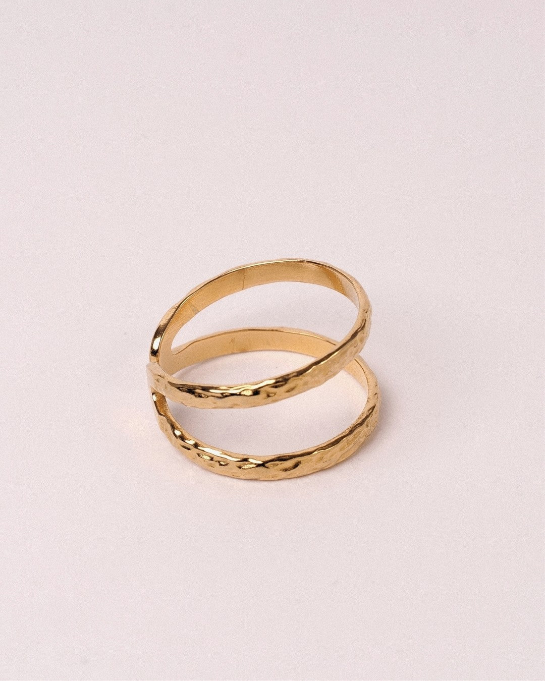 Anillo Doble Acero Inoxidable Dorado - Positive Jewels