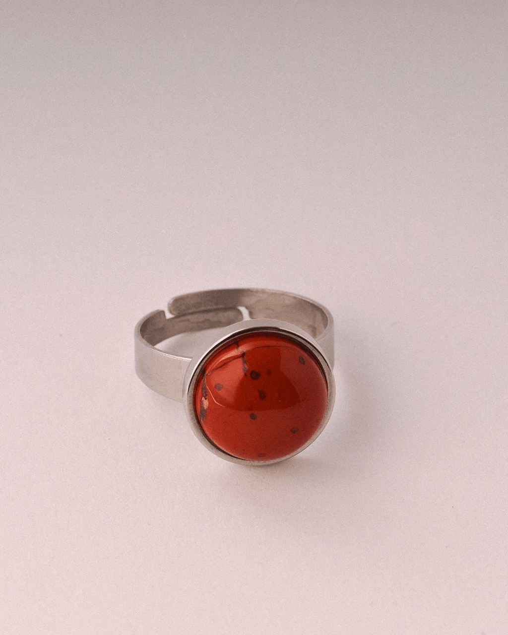 Anillo Nova Acero Inoxidable Jaspe Rojo - Positive Jewels