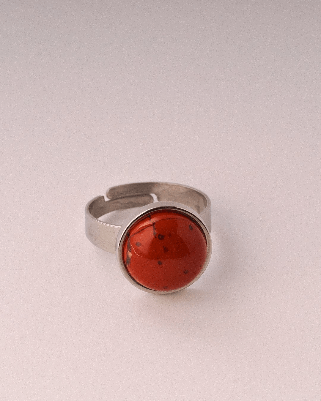 Anillo Nova Acero Inoxidable Jaspe Rojo - Positive Jewels