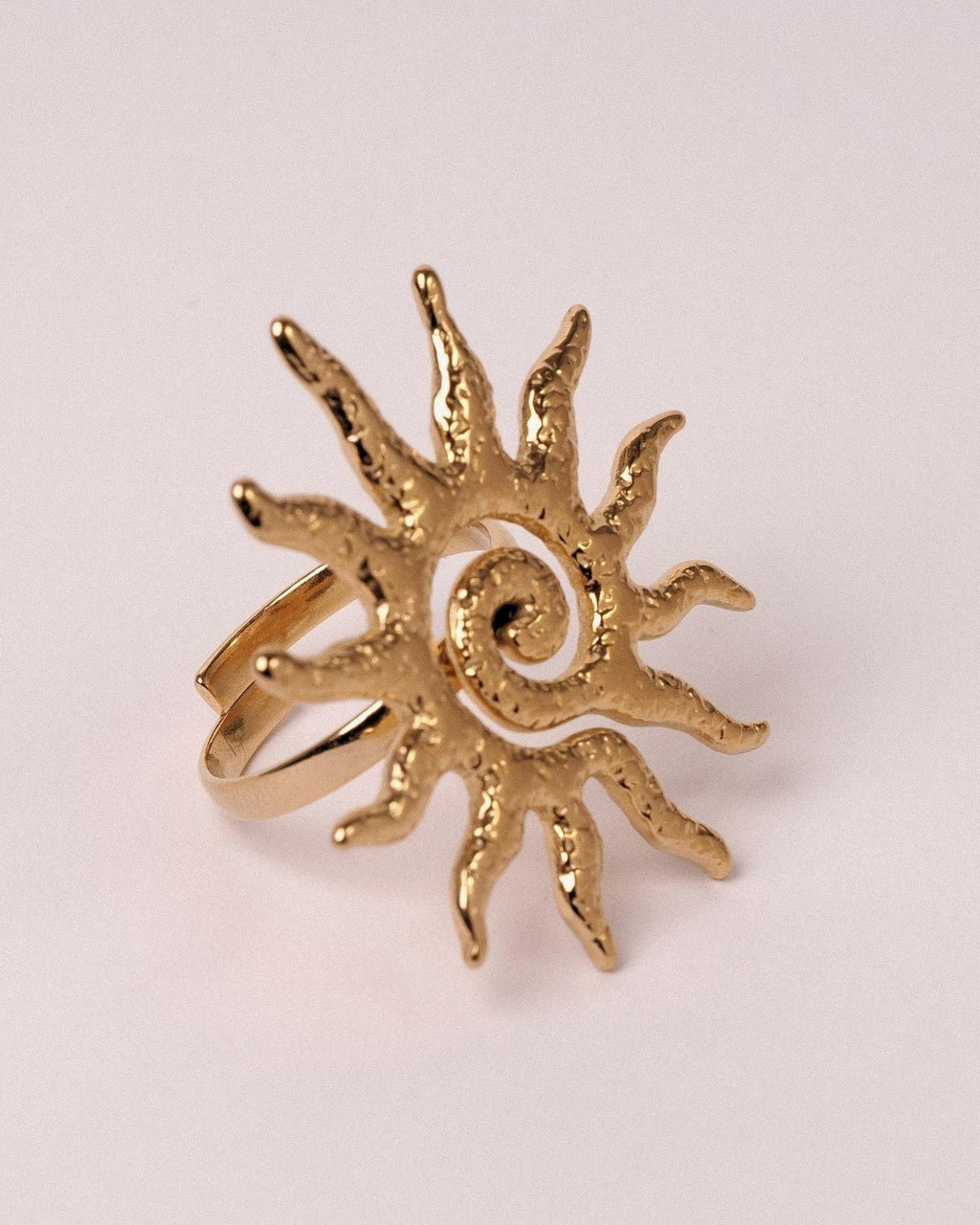 Anillo Sol Acero Inoxidable Dorado - Positive Jewels