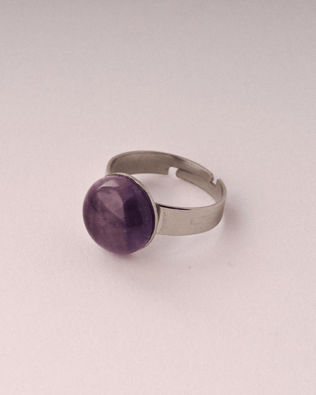 Anillo Universo Acero Inoxidable Amatista - Positive Jewels
