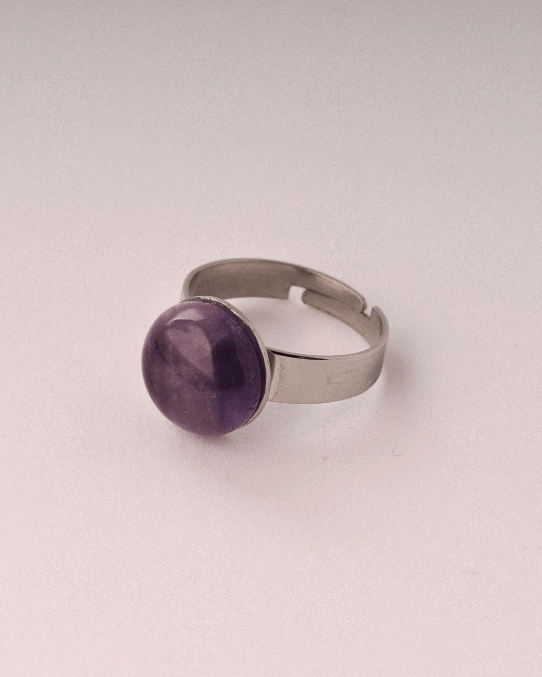 Anillo Universo Acero Inoxidable Amatista - Positive Jewels