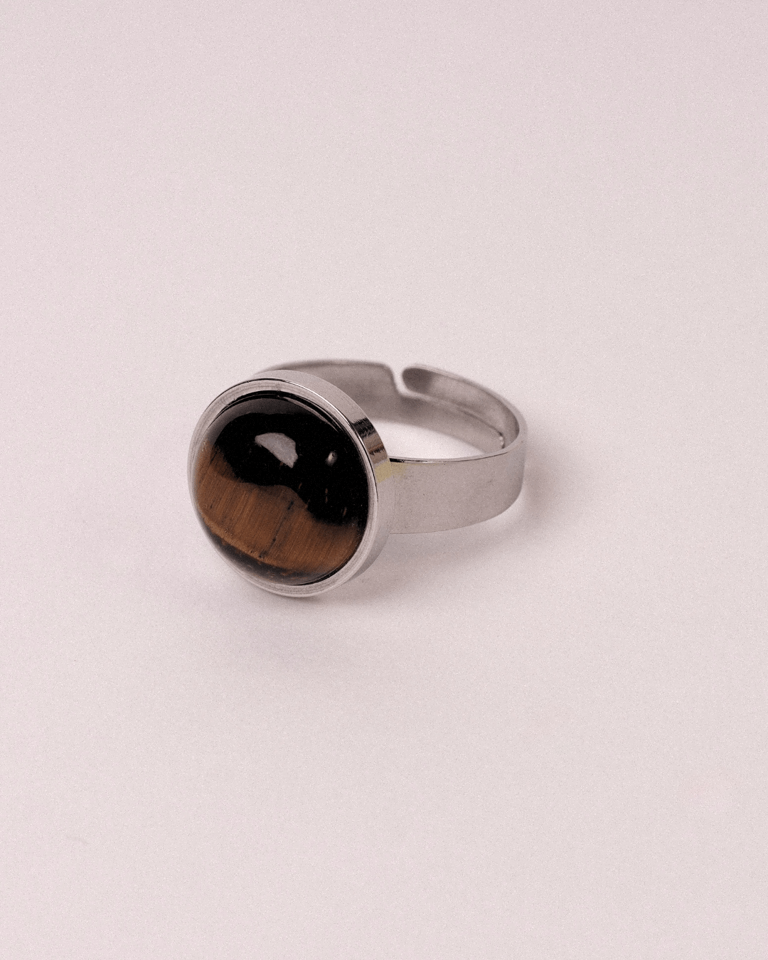 Anillo Nova Acero Inoxidable Ojo de Tigre - Positive Jewels