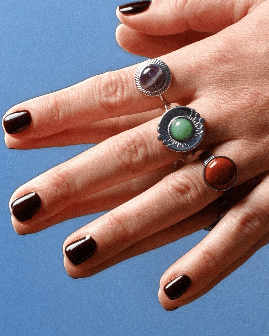Anillo Saturno Acero Inoxidable Aventurina - Positive Jewels