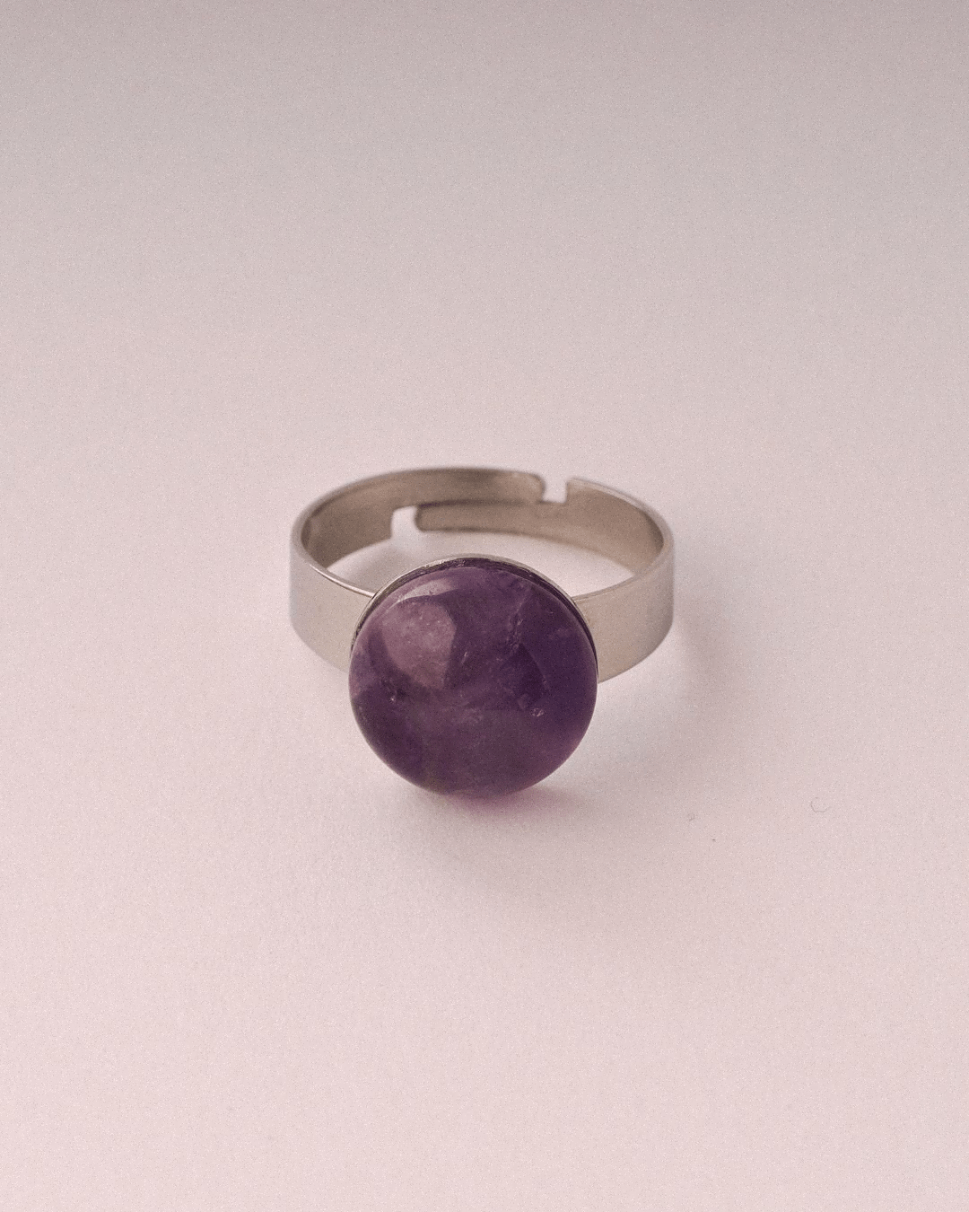 Anillo Universo Acero Inoxidable Amatista - Positive Jewels