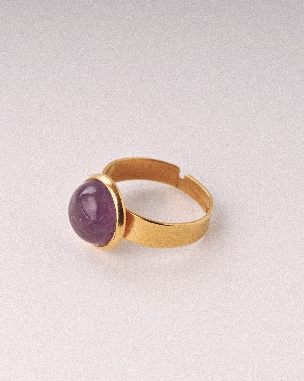Anillo Cosmos Acero Inoxidable Dorado Amatista - Positive Jewels