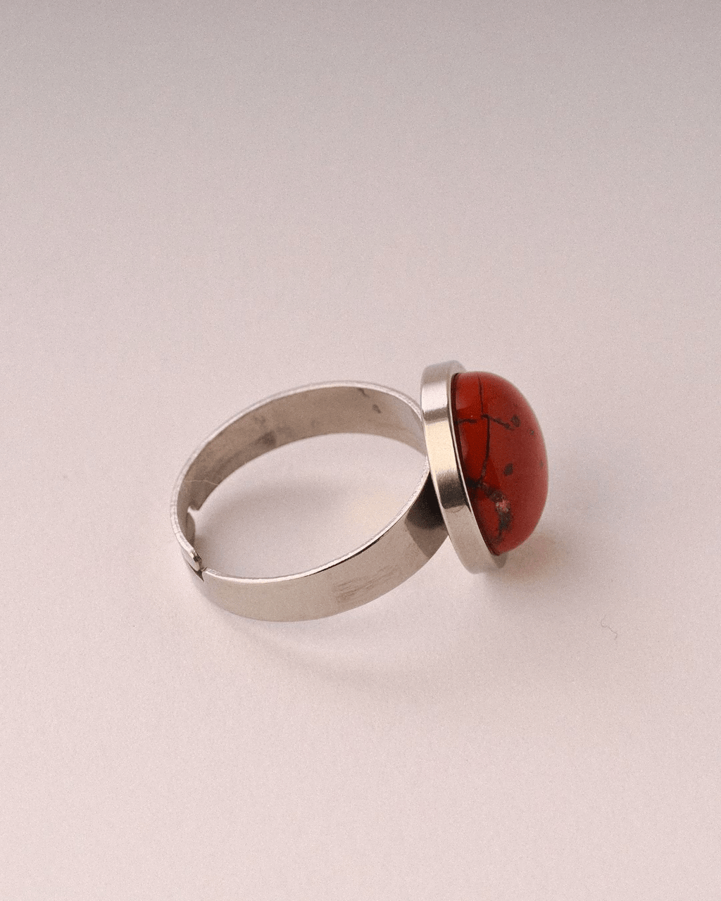 Anillo Nova Acero Inoxidable Jaspe Rojo - Positive Jewels