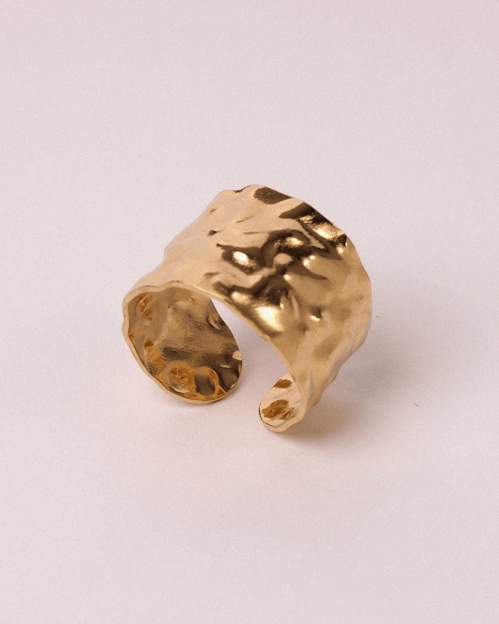 Anillo Corteza Acero Inoxidable Dorado - Positive Jewels