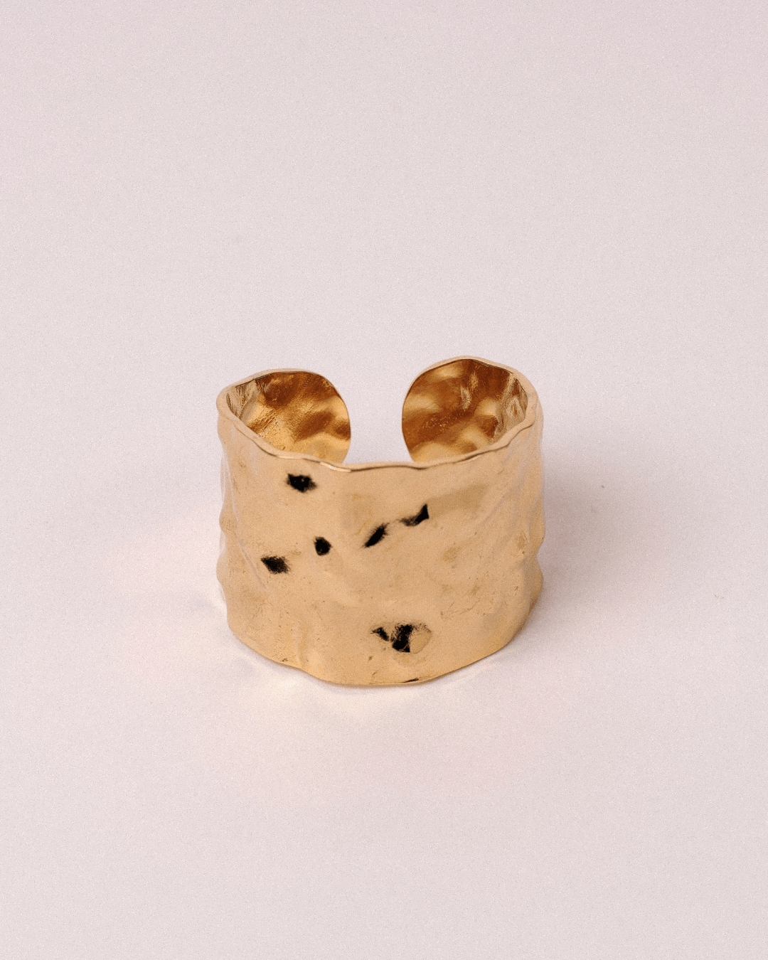 Anillo Corteza Acero Inoxidable Dorado - Positive Jewels