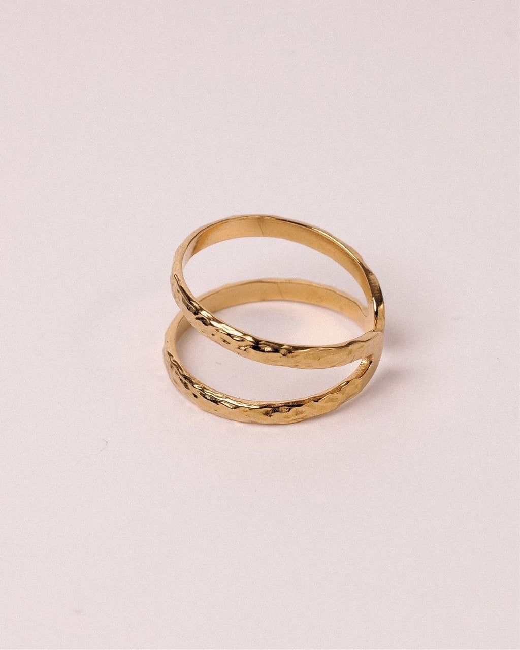 Anillo Doble Acero Inoxidable Dorado - Positive Jewels